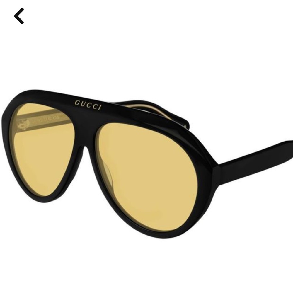 Gucci Yellow Lens Aviator Sunglasses